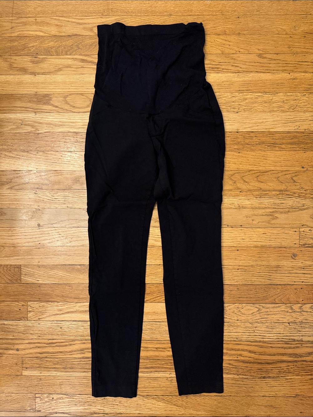 Black Maternity Professional Pants with Stretchy Over Belly Waist